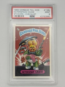 Garbage Pail Kids 1986 serie 4 #138b Outerspace Chase PSA 9 como nuevo lista de verificación trasera - Imagen 1 de 3