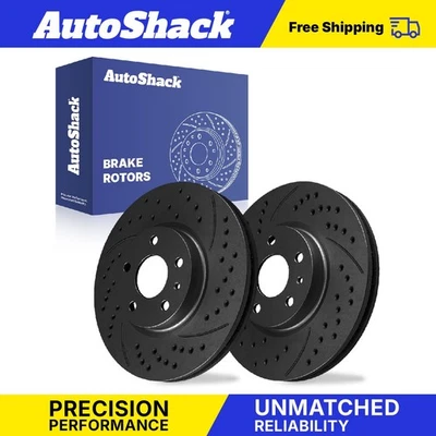 Front Drilled Slotted Brake Rotors Pair for Ford Fusion Lincoln MKZ 2.0L Foto 1 de 4