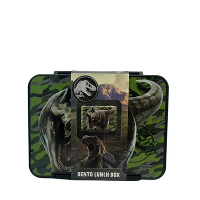 通用侏罗纪公园儿童可重复使用硅胶便当午餐盒带恐龙设计 — 第 1/4 张图片