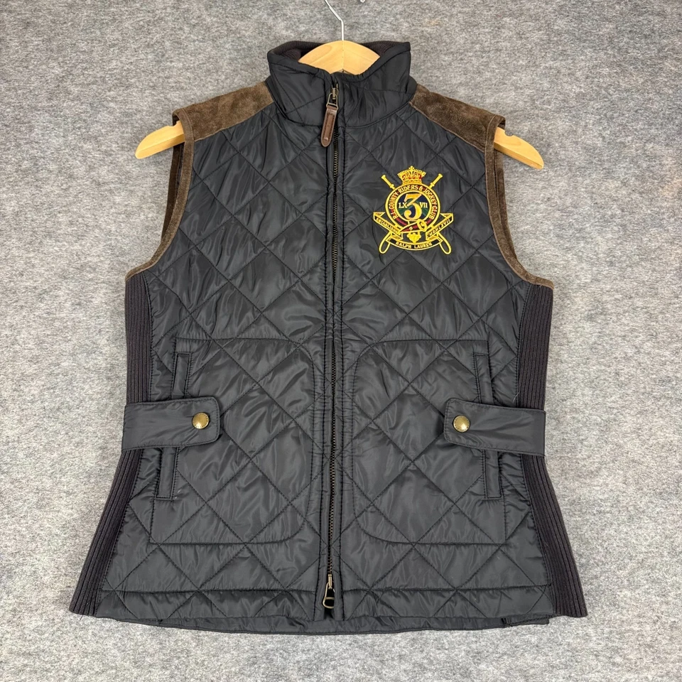 Ralph Lauren Sport County Riders & Jockey Club Quilted Vest Zip Womens Small S - Image 1 of 4