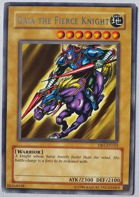 Yugioh 1x Gaia The Fierce Knight DB1-EN103 Rare Unlimited Edition Near Mint - Image 1 of 4
