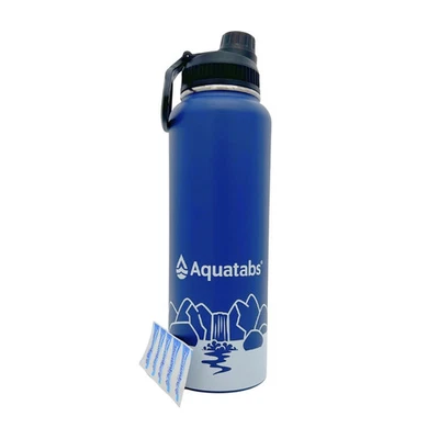 Aquatabs Water Purifier Water Bottle With 50 Water Purification Tablets (Blue) - Image 1 of 4