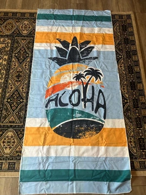 Toalla de playa grande - Piña Aloha 68 x 31" poliéster/nylon toalla con correa Foto 1 de 4