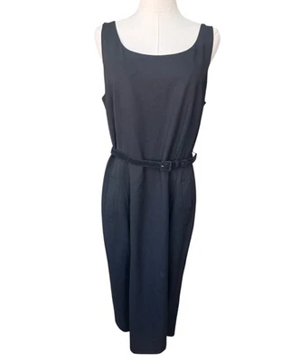 Lafayette 148 Wool Sleeveless Dress Size 12 Belted Office Preppy Minimalist - Image 1 of 4