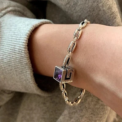 Edles BETTEL ARMBAND 925 Silber Charm Zirkonia Bead ARMKETTE Armreif Anhänger - Bild 1 von 4