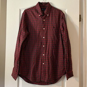Polo Ralph Lauren Tartan Plaid Sport Collard Dress Shirt Medium Red Blue Green - Picture 1 of 11