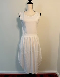Firenze white 100% cotton dress womens Size S/M Made In Italy - Picture 1 of 7
