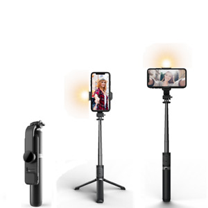 Wireless Bluetooth Selfie Stick Foldable Expandable Tripod With Led Fill Light