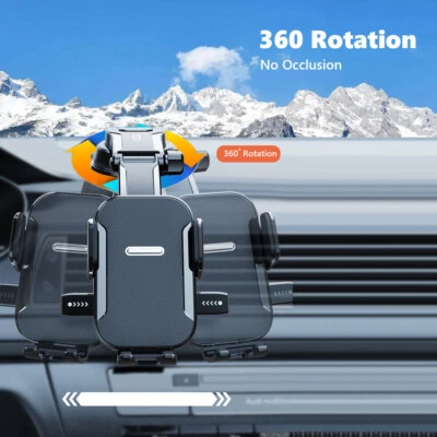 Rotation Phone Mount Clip Car Truck Dashboard Dock iPhone 15/14Pro GPS CellPhone - Image 1 of 4