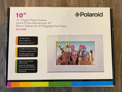Polaroid 10" Digital Photo Frame Color Screen XSA-10169S Internal Storage 512MB - Image 1 of 4