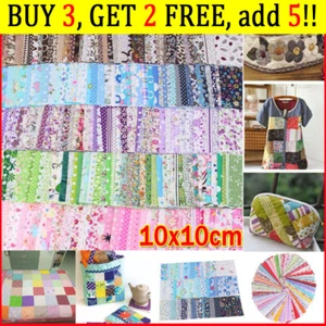 50pcs Patchwork Squares Fabric Charm Packs Quilting Designs Machine Cut remnants - Picture 1 of 21