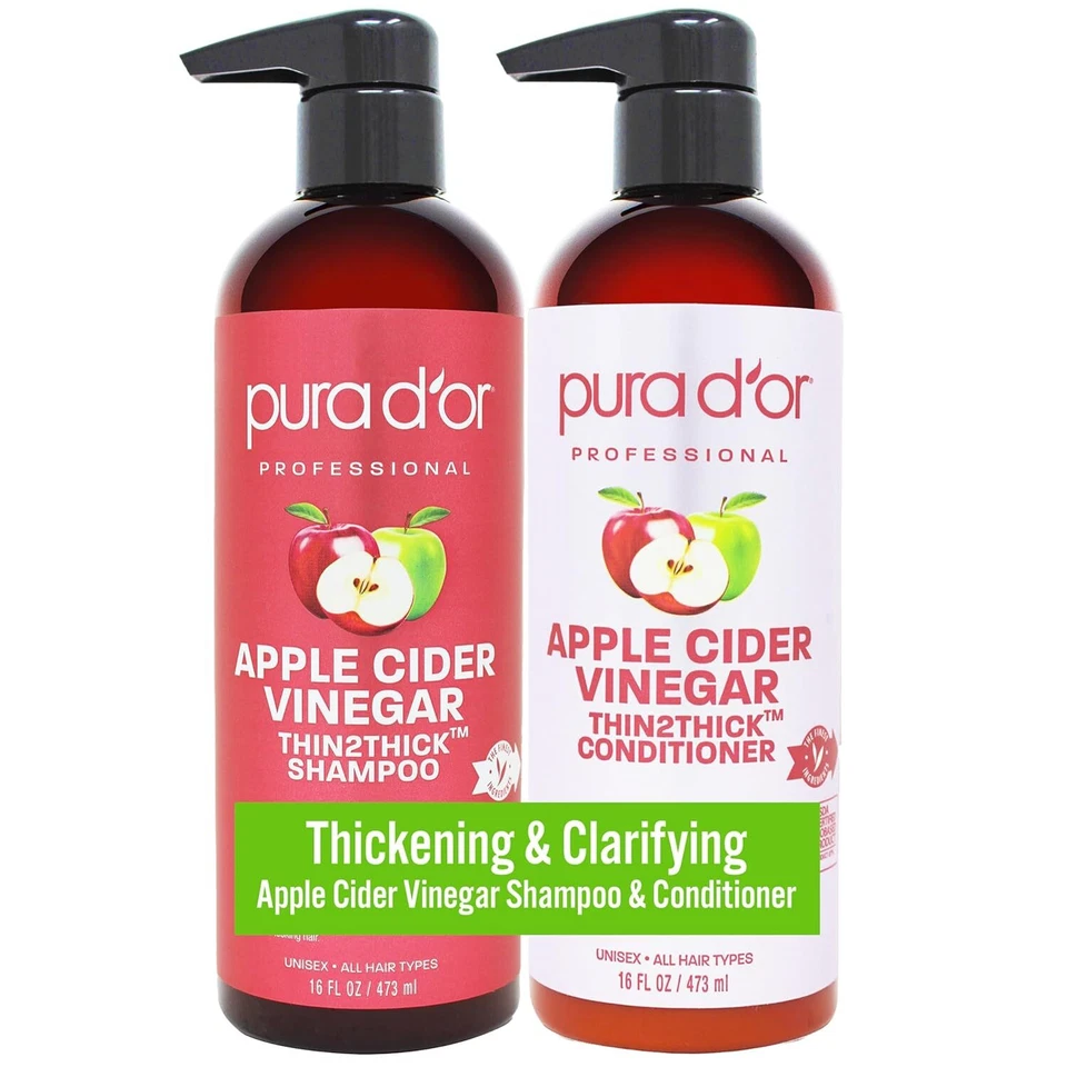 PURA D'OR Dor Apple Cider Vinegar Thin2Thick Shampoo & Conditioner ACV Set, 16oz - Image 1 of 4