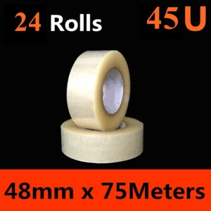 24 x HD Packing Tape Packaging Clear Sticky Sealing Tapes 45mm 75M transparent - Picture 1 of 2