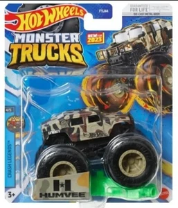 HOT WHEELS MONSTER TRUCKS 2023 HUMVEE 4/5 CRASH LEGENDS 1:64 SCALE DIECAST NEW - Picture 1 of 2