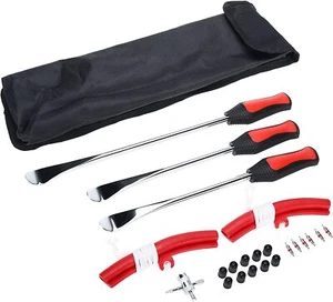 22Pc Motorcycle Tire Spoon Iron Lever Set with 2 Rim Protector for Tire Changing - Picture 1 of 17