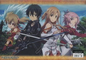 plastic poster Sword Art Online SAO anime movic Kirito Asuna Silica Lisbeth - Picture 1 of 2