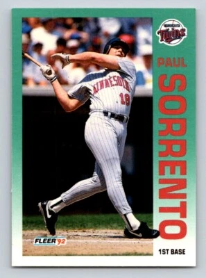 Paul Sorrento 1992 Fleer #218 Minnesota Twins - Image 1 of 2