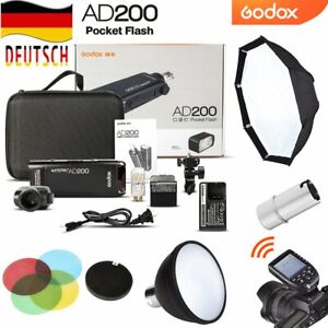 DE Godox AD200 TTL HSS 2,4G 1/8000 Blitz+Xpro Auslösen+AD-S2+AD-S11+AD-S7+AD-S15