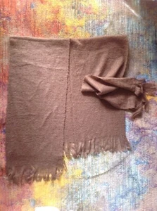 Mohair split front shawl. Beautiful soft and light, camel colour. - Picture 1 of 4