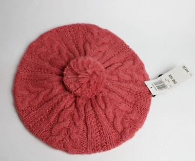 Новый с Ярлыками Alfani кабель трикотажа Pom берет шляпа пыльный темно-розовый акрил шерсти смесь один размер - Изображение 1 из 3