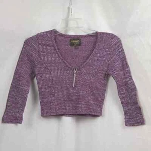 Camicetta donna Special One viola collo con cerniera crop top taglia small - Foto 1 di 4