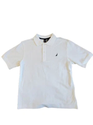 Nautica Polo Style Shirt White Boys Size Medium 10/12 - Image 1 of 2