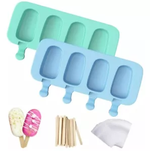 Popsicles Molds 2 Pack Homemade Cake Pop Molds Reusable Silicone Popcical Molds - Picture 1 of 7