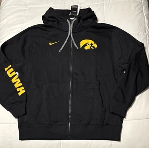 Nike Men's Iowa Hawkeyes Football On Field Black Full Zip Sweatshirt Large - Picture 1 of 7
