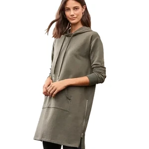 GARNET HILL Taupe Brown Hooded Sweatshirt Style Dress Size Small NSC - Picture 1 of 9