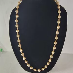 Vintage Napier Gold klassisch elegant Mobwife Arbeit Kunstperlen 29" lange Halskette - Bild 1 von 3