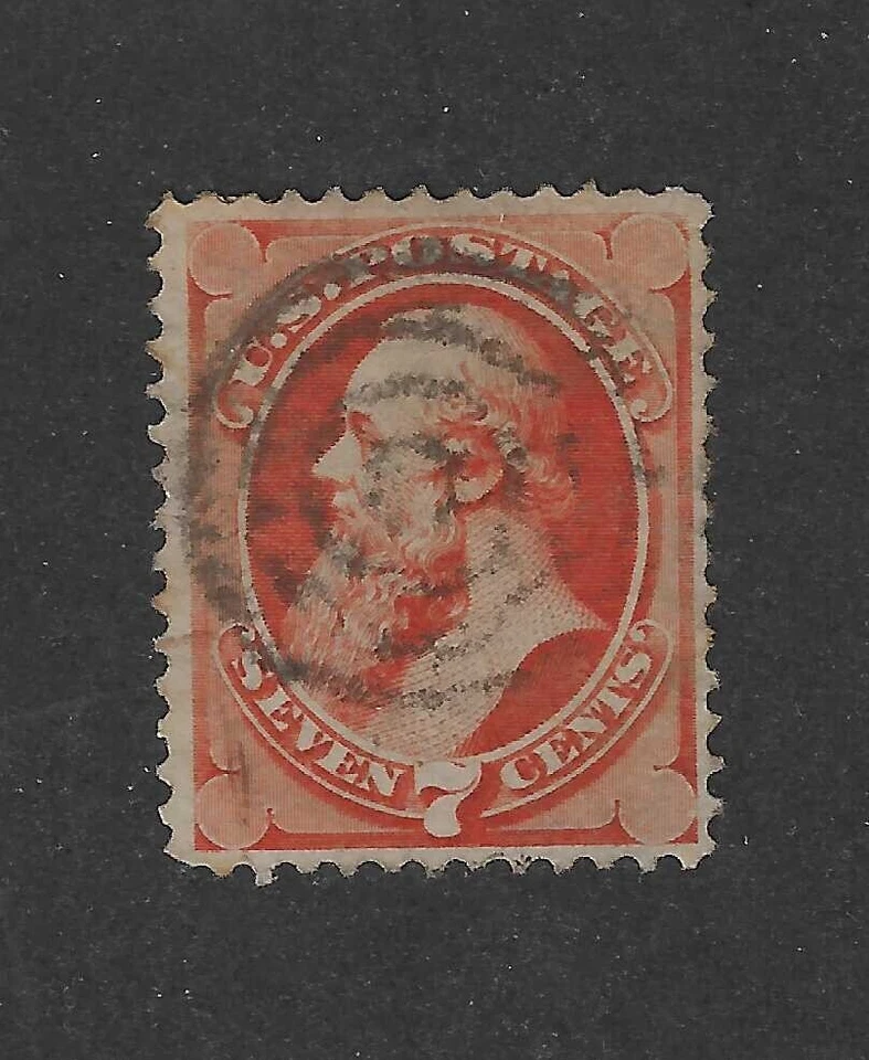 US Scott #149, 7 cent vermillion,Stanton, VF, 1871, scv.$100 - Image 1 of 2