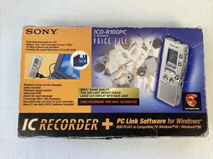 Vintage! Sony ICD-R100PC Portable Digital Voice Recorder + PC LINK SOFTWARE New - Picture 1 of 24