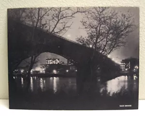 Old Eads Bridge Night View Skyline St Louis Jumbo Postcard Charles Trefts Image - Picture 1 of 2