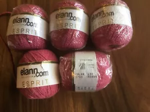 5 rolls/balls Elann Esprit each color 3703 Lot 185686 Pink. 50 Grams - Picture 1 of 4