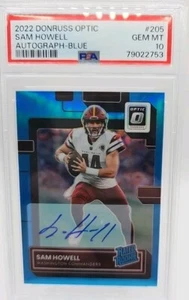 2022 Optic Sam Howell Rated Rookie Auto Blue Prizm PSA 10 RC SP Washington - Picture 1 of 2