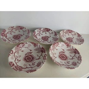 5 Royal China Pink Tradition 5 3/4" Fruit / Berry Bowls - Picture 1 of 4