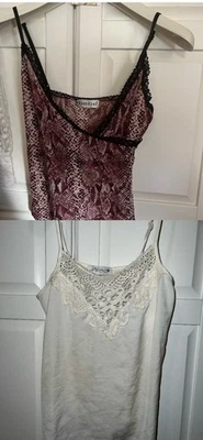 Оригинал $78 Bebe бордовый фиолетовый змея кожи печать прилагается кружевной камзол размер 2 - Изображение 1 из 4