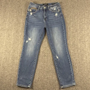 Judy Blue Jeans Womens 11/30 Straight Leg Distressed Rainbow Pocket JB88438 MD - Picture 1 of 16