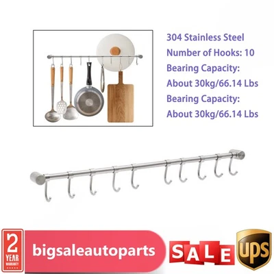 Estante para utensilios de cocina de 20 pulgadas con 10 ganchos deslizantes Foto 1 de 4