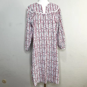 Lanz of Salzburg rotes Tiroler Flanell Nachthemd Gr. Medium Cottagecore Prairie - Bild 1 von 12