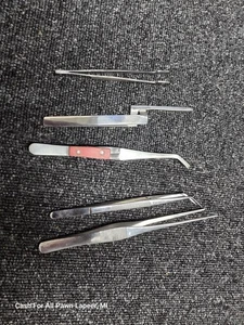 Lot of 5 Industrial Mechanical JEWELERS Precision Tweezers - Picture 1 of 2