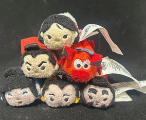 DISNEY 2018 Tsum Tsum Subscription Club MULAN Micro Mini Plush Set MUSHU New - Picture 1 of 4