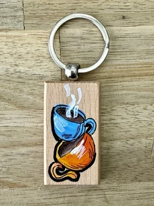 Llavero de madera pintado a mano - Firmado por Lisa - Edición limitada - Imagen 1 de 2