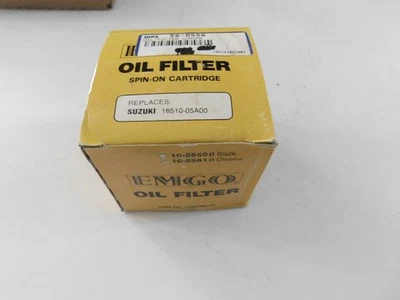 NUEVO FILTRO DE ACEITE CROMADO EMGO SUZUKI MOTO #56-8556 NUEVO EN CAJA 1 GIRO CADA UNO Foto 1 de 4