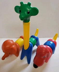Vintage Tupperware Zoo It Yourself Animal Building Set Giraffe Dog Elephant Toy  - Picture 1 of 11
