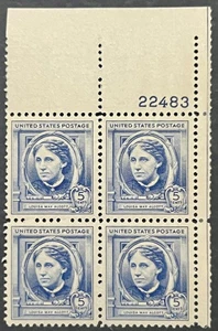 Scott#: 872 - Famous Americans: Frances E. Willard 5¢ 1940 BPE Plate Block MNHOG - Bild 1 von 2