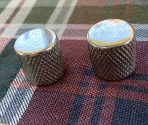 Two Relic Squier Telecaster Guitar Volume Tone Knobs~ Flat Top Tele, Push-On - Picture 1 of 4