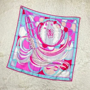 Sciarpa grande in seta Emilio Pucci multicolore 85x85 cm blu rosa - Foto 1 di 4