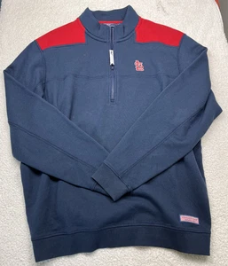 St. Louis Cardinals Vineyard Vines 1/4 Zip Pullover Sweater Mens L Blue Red - Picture 1 of 7