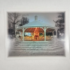 Lititz PA Gazebo Christmas Tree in Snow 8x10 Photo Print Chapis 2005 - Picture 1 of 10